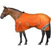 Horses, Coperta Antimosche Traspirante, Modello Nemesis, Scherma dai Raggi Solari, Rete Fitta in Tessuto Mesh, Contro Mosche ed Insetti (145 cm, Arancio)