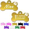 ibera gifts - Medaglietta Cane Personalizzata a Forma di Osso, Perfetta per Animali di Taglia Media e Grande, Targhetta Cane con Incisione, Medaglietta Gatto Personalizzata (d'oro, Corona)