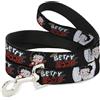 Buckle-Down Fleischer Studios, Inc. Guinzaglio per cani, Betty Boop Angelo e Devil Poses con testo nero, bianco, rosso, 180 cm di lunghezza x 3,8 cm di larghezza