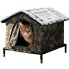 Salyeeluly Cuccia Gatto Esterno | Casetta Per Gatti Da Esterno Impermeabile Cuccia Impermeabile Con Tappetino E Pavimento Irialzato Rifugio | Casetta Isolata per Gatti Randagi in Giardino, Ideale Autunno Inverno