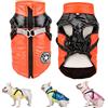 SMALLLEE_LUCKY_STORE Pet Sport Giacca invernale impermeabile con imbracatura D-Ring per cani di piccola taglia media e gatto, imbottito cappotto per cuccioli Chihuahua Bulldog francese,arancione, M