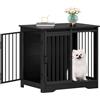 Hzuaneri 69 cm Gabbia per Cani, Tavolo Supplemento, Nicchia Moderna per Cani, Gabbia per Cuccioli, Casetta per Animali, 2 porte, 49 × 69 × 64,5 cm, Nero DFC84304B