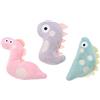 Mikikit 3pezzi Giocattolo Di Peluche Per Gatti Rompicapo Per Animali Domestici Di Giocattoli Di Peluche Per Gatti Serpente Rosa Dinosauro Grigio Pesce Verde
