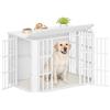 Hzuaneri 120 cm Gabbia per Cani, Cuccia Moderna per Cani Interno, Casetta per Animali, 3 porte, 75 x 120 x 81 cm, XXL, Bianco DFC86813W