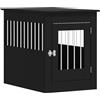 vidaXL Gabbia Cani da Arredamento Nera 55x80x68cm Legno Multistrato