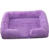 Mateju Cuccia Cane di Peluche, Lettino Gatto Rettangolare Lettino Cane Interno in Peluche Cuccia per Animali Domestici con Fondo Antiscivolo, Rimovibile Lavabile (Viola,S 40x35cm)