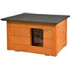 WOODOK Casetta per gatti per esterni, in legno, isolata, per giardino o terrazza, 54 x 39 x 34 cm