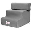 Benoon Scaletta Piccolo Cane Gatti Pet 3 Passi Rimovibile Antiscivolo Rampa Arrampicata Letto Staccabile Scaletta Grigio