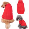 FANSU Maglioncino Cane, Inverni Caldo Natale Maglione Cane, Lavorato a Maglia Maglioncino per Cani e Gattino, Felpa Cane Vestiti Gatto Cucciolo Cane Taglia Media Cani di Grande (XS,Rosso)