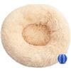 DOTBUY-SHOP Rotondo Cuccia Cane Interno, Peluche Cuccia Gatto e Cane Ciambella Cuscino per Cani, Lavabile e Morbido Cuscino per Animale Domestico, per Gattino Cucciolo (40CM,Crema)