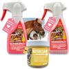 EMMA Spray per la criniera del cavallo I Spray glitterato per il manto e il pelo lungo I Grasso per zoccoli glitterato Set per la cura del cavallo 3 pezzi Spray per la coda con glitter rosa 500ml 2*250ml