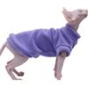 DUOMASUMI Vestiti per gatti senza peli, caldo e spesso, alla moda, con cappuccio, per autunno e inverno, Sphynx, Devon Rex, Cornish e gatti di piccola taglia (viola, L)
