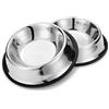 Nobleza - 54 Pack Ciotole per Cani in Acciaio Inox， con Base in Gomma Antiscivolo， per Cibo e Acqua， Taglia Media/Grande 25.5 CM