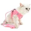 SELMAI Imbracatura in Rete per Gatti Cani Piccoli No Pull No Choke Gilet Imbottito per Guinzaglio per Cani Guinzaglio per Gattino Walking Outdoor Collare Regolabile in Velluto a Coste,Rosa,XS