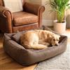4L Textil Teo Cuccia per Cani Letto per Cani Letto Cuccia Cane Cuscino Cane taglia piccolo Divano Marrone (80x60 cm, Marrone)