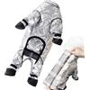 Generico Cappotto Cane, Tuta Sci Da Riflettente Argento Con Scarpe Neve Per Cani, Cappottino Impermeabile Cane Taglia Piccola E Media