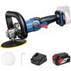Dong Cheng Lucidatrice Senza Spazzole 150mm con Batteria 4,0 Ah, Impugnatura a D, Avvio Graduale, Stabilizzazione Elettronica della Velocità, Caricabatterie - Ideale per Auto, Barca, Mobili