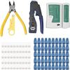 Segrehy Tester per cavi di rete RJ45 Kit di attrezzi per piegatura spelafili con connettori 50 pezzi per il miglioramento della casa