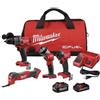 Milwaukee 3698-24MT - Kit combinato senza fili, con 4 utensili da 18 V, con batterie agli ioni di litio da 6,0 Ah e 3,0 Ah