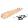 EPIGEIST Set Professionale per Intaglio Legno 5 Lame, Manico in Legno e Acciaio Inox, per Sculture Fai-da-te e Lavori Dettagliati di Esperti e Principianti
