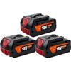 Udawfmk 18V 8.0mAh compatibile con Bosch, GBA GBH GSR GSB BAT618 BAT609 BAT620 batteria per seghe elettriche, avvitatori, levigatrici e altri utensili elettrici YIDAL.(3pcs-8.0ah)