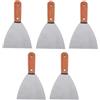misppro 5X Carbon Paint Raschietto Putty Pulizia per Casa Cucina BBQ Cottura - Legno+Argento, 4 pollici