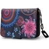 MoFut Portafoglio Donna Cerniera Piccolo Portamonete Con Motivi Floreali e Floreali In Stile Mandala ed Etnico, Portafogli Con Cerniera e Bottone Automatico e Numerosi Scomparti Borsellino