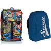 Seven Zaino Scuola Estensibile SEVEN - ADVENTURE CAMO, Verde Militare, 28 Lt + Coprizaino Antipioggia Impermeabile