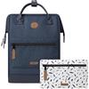 Cabaïa - Zaino Adventurer Port Antonio - Maxi 23L - Idrorepellente - scomparto per PC fino a 15″ - 2 tasche intercambiabili - Vegan certificato - Zaino da viaggio, lavoro e scuola - Blu