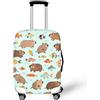 Coloranimal Copertura per bagagli per scuolabus, accessori trolley, custodia protettiva per valigia, taglia 18-32, Cartone animato Pesce Capibara, M (22-25 cover), Set Bagagli