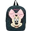 Undercover Zaino personalizzato Disney Minnie Mouse per asilo con nome per bambina | Piccolo zaino per bambini con grande fiocco e pois, Verde scuro con cuori, 31 x 23 x 9 cm