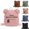 Celtty Borsa Personalizzabile Bambino con Nome Ricamato, Carino Orso Orecchio Zaino per Ragazzi e Ragazze, Personalizzato, 27 x 28 x 13 cm