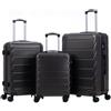 R.Leone Valigia da 1 Fino a Set 3 Bagaglio a mano 55x40x20 Ryanair, Medio, Grande Ultra Resistente Trolley rigido leggero 8 ruote in ABS 2220 (Grigio, Set 3 Pezzi S M L)