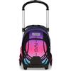 Seven Trolley Scuola Flex 3 Ruote, Fucsia, Zaino Con Carrello Sganciabile Da 31 Litri, Con Tasca PC, Tasca Borraccia, Multiuso, Maneggevole e Confortevole, Scuole Medie e Superiori, Ragazza
