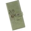 kaululu Portafoglio Personalizzato da Donna con Fiore di Nascita e Nome Inciso Portafoglio Lungo in Pelle PU con Tasca Portamonete per Mamma Fidanzata Moglie Regali Personalizzati di Natale (Verde)