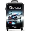 NoBoringSuitcases.com Valigia Bambini, Trolley Bambino, Valigia Per Bambini, Valigia Bambino, Trolley Bambino da Viaggio, Valigie, Valigia Personalizzabile, 55x40x20 cm (Auto della polizia - Nero)