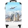 NoBoringSuitcases.com bagaglio a mano, trolley, valigia da 10 kg, rigida, leggera, valigie da viaggio per cabina, aereo, con 4 ruote girevoli, manico estensibile, robusto, 55x40x20 cm, Aereo Neve