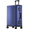 Aoun Valigia Trolley Cabina Bagaglio a Mano Rigido in Lega di Alluminio Magnesio, Bagaglio a Mano Rigido in Tutto Metallo con Ruote, Valigia da Stiva Rigida per Viaggio Business (Blu, 71CM-110L)