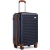 KONO Trolley Grande 76cm Valigia Rigida Grande Leggero con TSA Lucchetto e 4 Ruote Girevoli,Blu