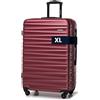 WITTCHEN Valigia da viaggio Bagaglio a mano da cabina rigida ABS 4 ruote girevoli Serratura a combinazione Maniglia telescopica GROOVE Line Taglia L Borgogna Ryanair/ITA Airways/easyJet