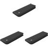 Paowsietiviity Porta-cravatte da viaggio da uomo, organizer per cravatte, bagagli, grigio nero, 42 x 13 x 2,5 cm, Set da 3 (nero, 42 x 13 x 2,5 cm), 42X13X2.5 cm