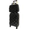 Camomilla Milano Set 2 pz Valigeria, Trolley (40 lt.) + Vanity Case (15 lt.), Materiale Rigido, Ruote Pivotanti, Collezione Bubble, Colore Nero