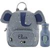 Upstitch Studio Trixie: Zaino e Borraccia per Bambini, per l'Asilo e Chitarra, Personalizzato con Nome, Elefante, Set: Rucksack SMALL +