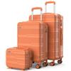 NUMADA - Set Valigie Rigide 3pezzi Upfly T10 ABS. Trolley Bagaglio a Mano 55x40x20, Valigia Media 66x44x26 e Beauty Case da Viaggio. Resistente e Sicuro | Arancia