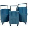Generic Set di Valigie Trolley Rigidi 3 Pezzi in Polipropilene Ultraresistente Valigia Trolley con Chiusura TSA e 4 Ruote Doppie silenziose, carello manico largo in alluminio. (Blu petrolio)