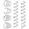 Funseedrr 28pcs 20G Piercing Naso Borchie Anelli Set Viti Acciaio Chirurgico Naso Perno Septum Cerchio Osso a Forma di L 8/10/12mm Opale CZ Piercing Gioielli