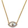 MYSTIC JEWELS by Dalia - Collana a forma di occhio turco, in argento Sterling 925 con zirconi cubici e madreperla (Argento Oro)