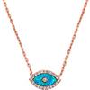 MYSTIC JEWELS by Dalia - Collana opale a forma di occhio turco, in argento Sterling 925 con zirconia cubica, Argento sterling, Zirconi cubici, opale