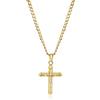 Maglione Gioielli Collana Uomo con Croce Cristo Crocifisso tubolare in Oro Giallo 18kt idea regalo Battesimo