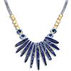 Bling Jewelry Perline Sfaccettate Organiche Blue Peck E Comprimere Turchese Irregolare Pietra Bib Fan Collare Dichiarazione Collane Choker Gioielli Occidentali Per Donne Placcato Oro Perline E Chiusura Regolabile
